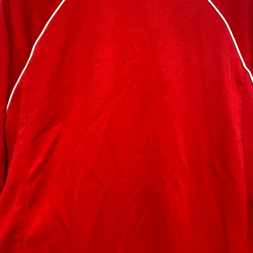 Vntg 80s Adidas Trefoil 3 Stripe Track Jacket Men's Red White Size L - Picture 6 of 9